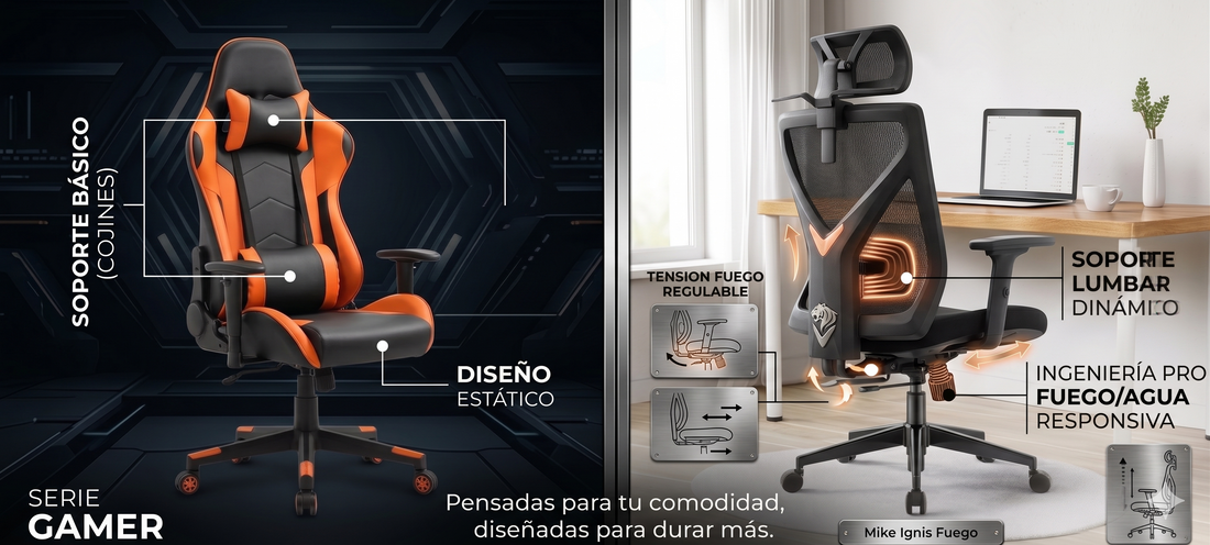 ¿Silla gamer o silla ergonómica?