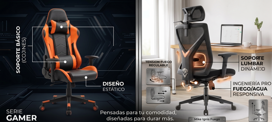 ¿Silla gamer o silla ergonómica?