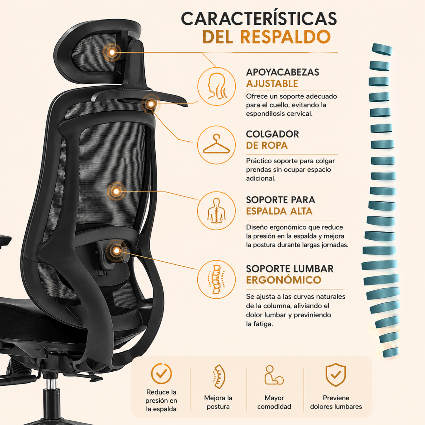 Silla de Escritorio Ergonomica Premium - Valtora - Icon Terra Plus
