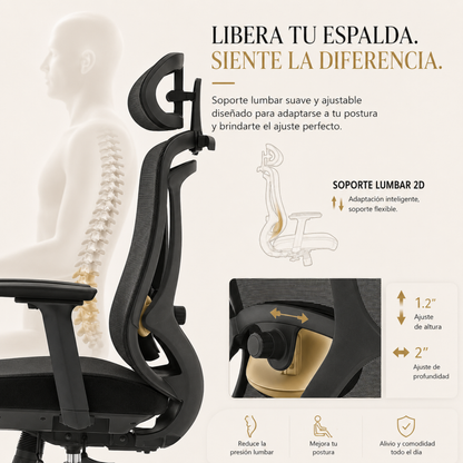 Silla de Escritorio Ergonomica Premium - Valtora - Icon Terra Plus