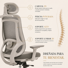 Silla de Escritorio Ergonómica Premium Icon Terra Plus Gris - Valtora