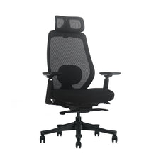 Silla ergonómica Hayate en vista tres cuartos, con apoyabrazos 3D XL, asiento tipo panal y base de nylon de cinco aspas