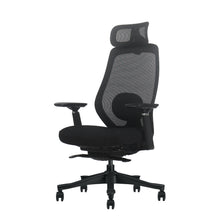 Silla ergonómica Valtora Hayate en vista tres cuartos frontal, con asiento honeycomb de tres capas y lumbar extra grueso