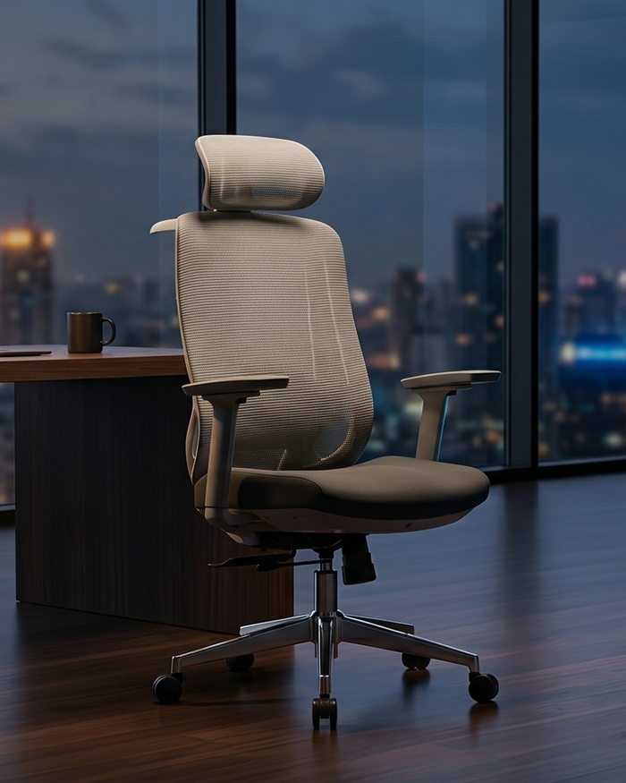 Silla de Escritorio Ergonómica Premium - Valtora - Icon Terra Plus Gris