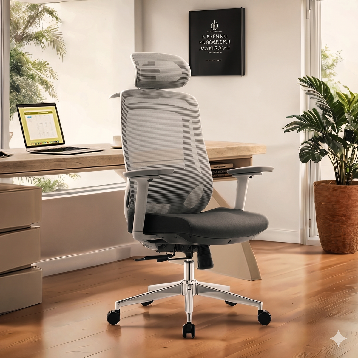 Silla de Ecritorio Ergonómica Premium - Valtora - Icon Terra Plus Gris