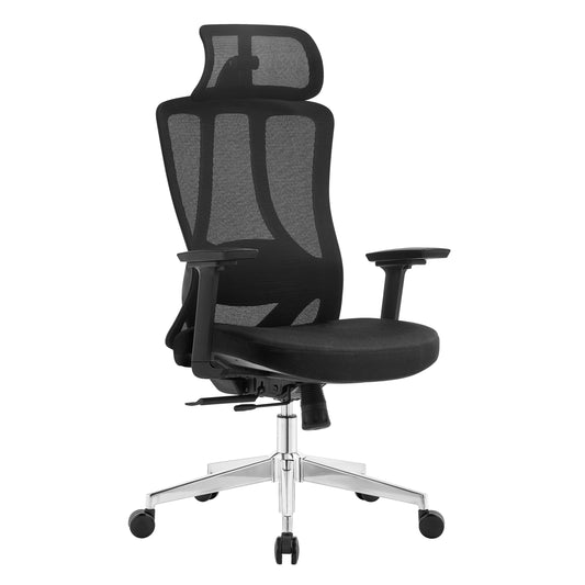 Silla ergonómica Valtora Nami con respaldo de malla y cabezal 3D